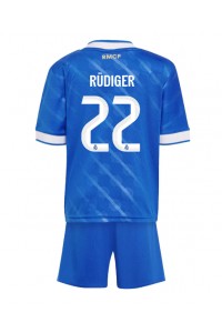 Real Madrid Antonio Rudiger #22 Jalkapallovaatteet Lasten Kolmas peliasu 2025-26 Lyhythihainen (+ Lyhyet housut)